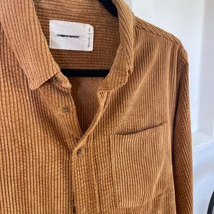 Common Market corduroy button-down in burnt sienna, boyfriend shirt - Women's sm